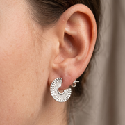 Luxury 925 Sterling Silver Sparkling Round Shape Stud Earrings